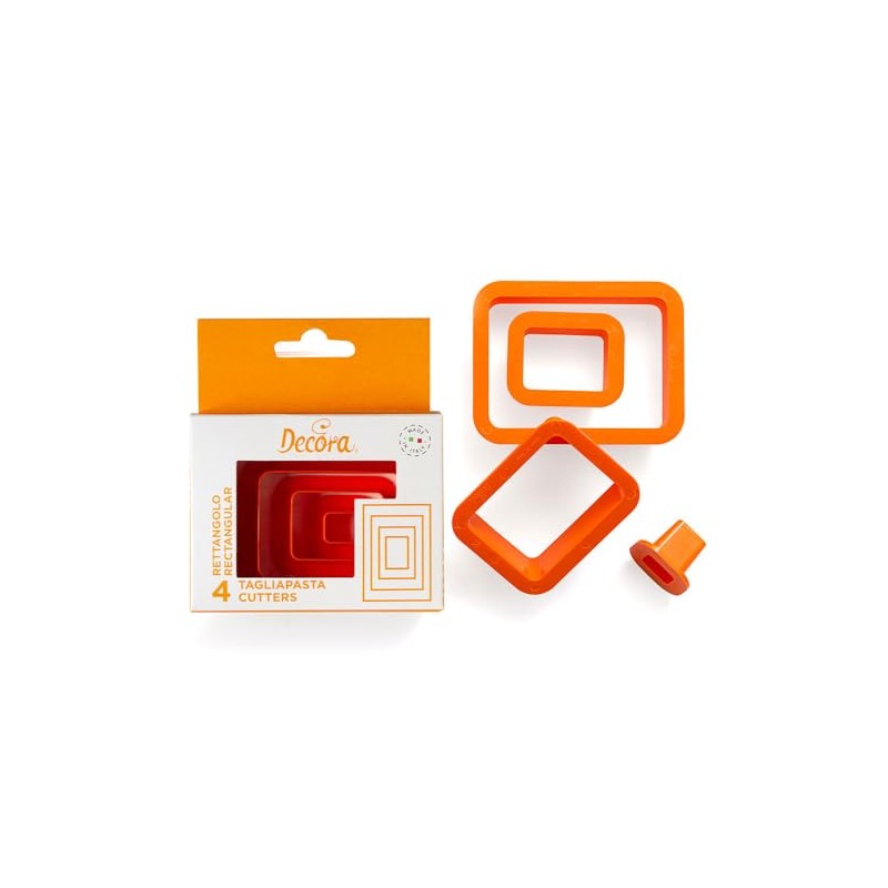 DECORA 0255309 AUSSTECHER-Set RECHTECK, GLATT, 4-TLG 1,5-3,5-5,5-7,5 H2,2 cm