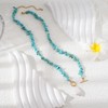 TaYolnFaSo Baroque Pearl Turquoise Pendant Toggle Necklaces for Women 18k