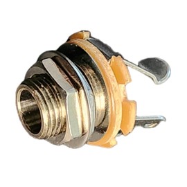 FretMax Upgraded 1/4" Mono 2-Conductor Jack w/Nut & Washer - Nickel (FMMJ)