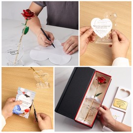 Anthonic Gold Dipped Infinity Rose Last Forever Flower Decor, Birthday Gift for Women in Her Birthday Mothers Day, Resin Preserved Rose | Anniversary Present for Mom (Red)