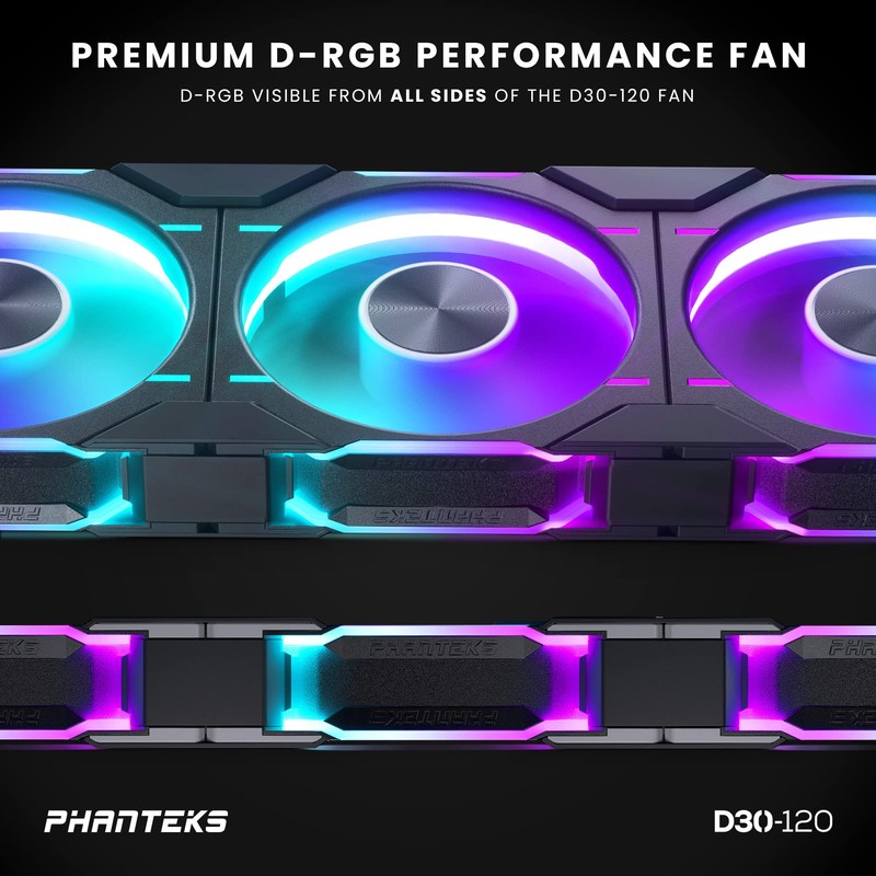 PHANTEKS D30 PWM Regular Airflow D-RGB Fan - 120mm -