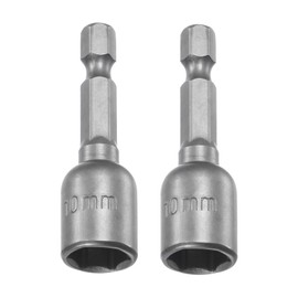 WorkBless 1/4" Quick-Change Hex Shank 10mm Magnetic Nut Driver Bit, 1.89" Length 2 Pcs