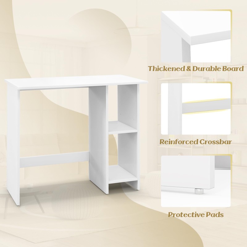 IFANNY Computer Desk, 31.5’’ Writing Desk with Storage Shelves, Kids