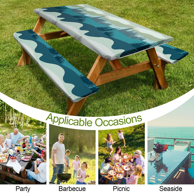 Play Tailor Picnic Table Cover with Bench Covers Camping Essentials