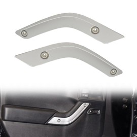 Fundyliue 1RC72JAHAD Interior Door Grab Handle Inserts Cover Door Handle Trim Cover Replacement for JK JKU 2011-2018 (Sliver)