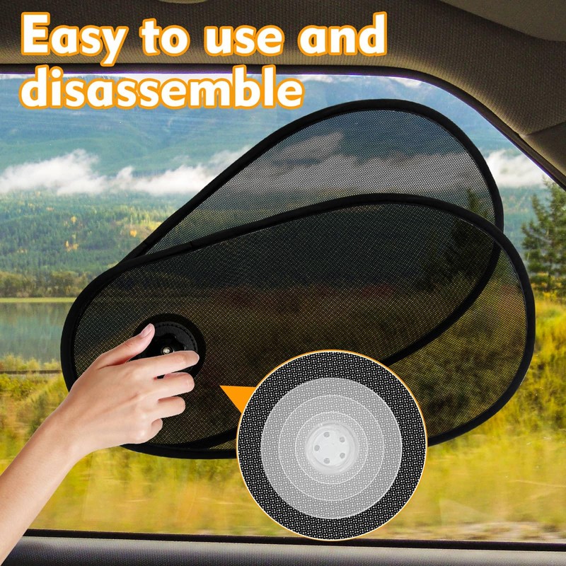 PUMHUBO 1 Pack Car Window Shades for Baby - Rotatable