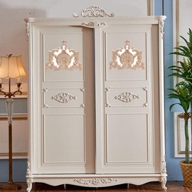 Beoot Wood Carved Corner Furniture Onlay Wooden Applique Unpainted Home Decor (04, 31×28cm/12.2×11.02inch)