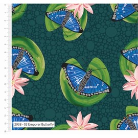 Make + Believe Fabrics 110cm Wide 100% Cotton British Waterways Sarah Payne Organic Digital Prints Premium Cotton Fabric (Emporer Butterfly, 1 Metre Pre-Cut)