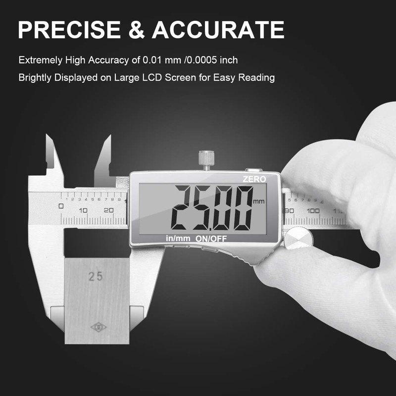 Digital Vernier Caliper, Preciva Electronic Caliper 150mm with Extraordinary LCD