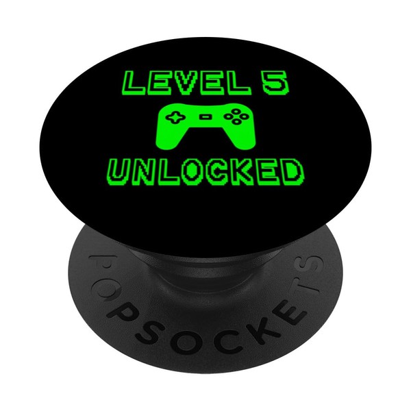 Level 5 Unlocked 5th Gamer Birthday Gaming Present Zitat PopSockets