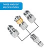 3 PCs Sewer Jetter Nozzle for Pressure Washer, Stainless Steel