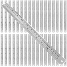SEHOI 35 PCS 12 Inch Stainless Steel Ruler Bulk with Inch and Metric Scale, Straight Edge Metal Rulers Measuring Tool for Measuring
