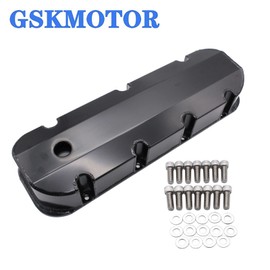 GSKMOTOR FABRICATED Black Aluminum Valve Covers for Big Block Chevy BBC 396 427 454 502