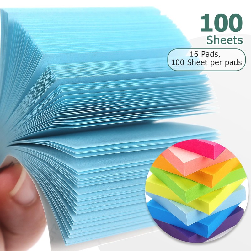 Eastern Wolf Sticky Notes 2x2 Self-Stick Notes 8 Bright Multi