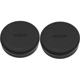 2Sets Camera Body Cap and Lens Rear Cap Kit, Compatible with Canon EOS EF-M Mount Mirrorless Camera Rear Lens Protector Cover and Body Protector Set