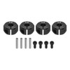 MECCANIXITY Aluminum 12mm Wheel Hex Hubs Drive Adapters Black 6mm Thickness with Screws and Pins for RC Car Upgrade Replacement Parts 4Pcs