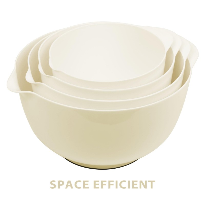 BoxedHome Nesting Plastic Mixing Bowl Set, 4 Piece Mixing Bowl