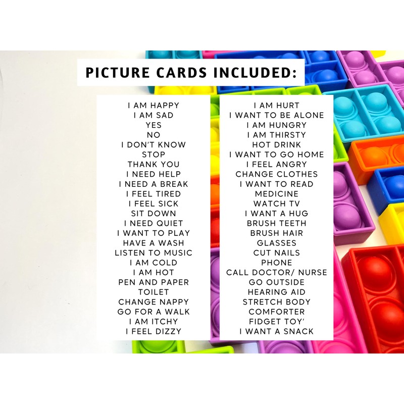 Plastic Communication Cards for Special Needs, Set of 60 Picture