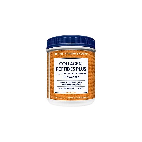The Vitamin Shoppe Collagen Peptides Plus Powder - Hair, Skin, Nails, Bones, & Joint Health - Unflavored (20 oz./28 Servings)