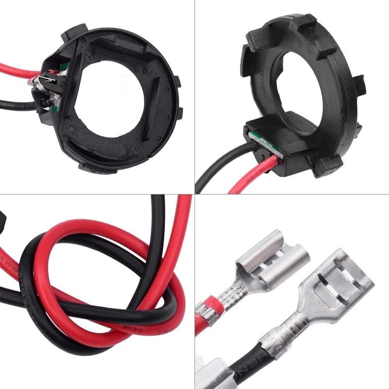 SOCAL-LED 2x H7 LED Adapter Headlight Bulb Holder Retainer Clip