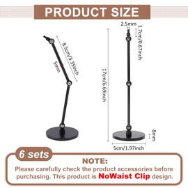 FINGERINSPIRE Set of 6 Action Figure Stands Black Doll Model Support Stand with Round Base 5 x 17 cm Mounting Plastic Action Figure Display Holder without Claw Display Stand Compatible with Models