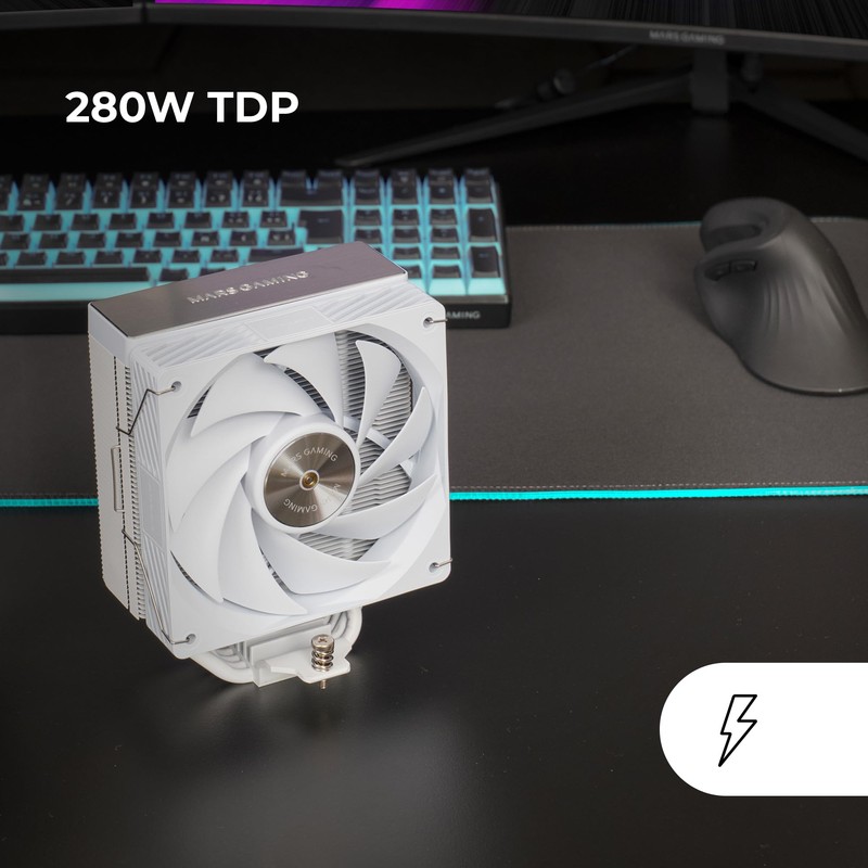 MARS GAMING MCPU-X5, CPU Cooler 280W TDP, 5x New Generation