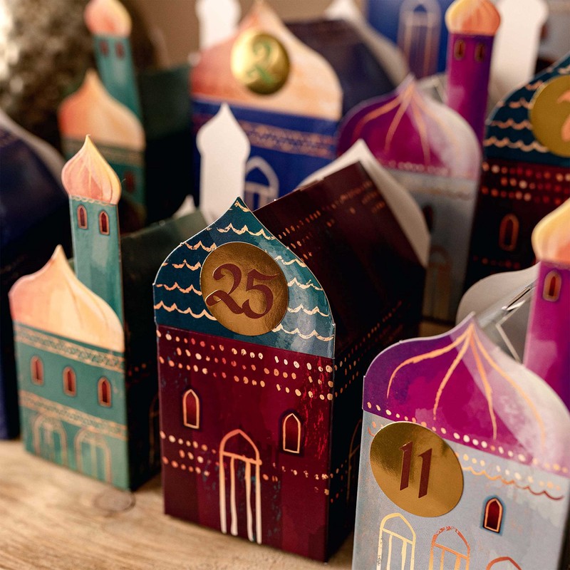 Papierdrachen DIY Ramadan Calendar for Crafts and Filling, Houses, 30