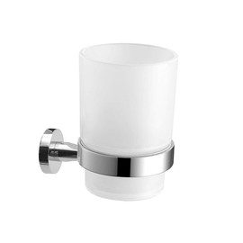Wall-Mounted Toothbrush Holder with Frosted Glass Cup