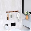 IURRDOP 17 Inch Walnut Wood Wall Mounted Coat Rack with