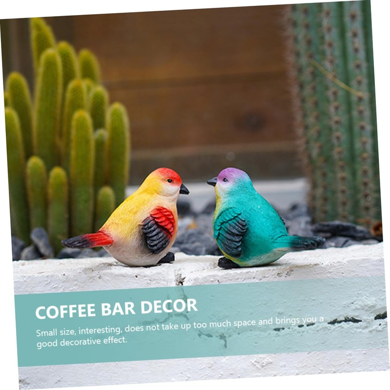 BESPORTBLE 2Pcs Vivid Resin Bird Figurines Realistic Garden Decorations for