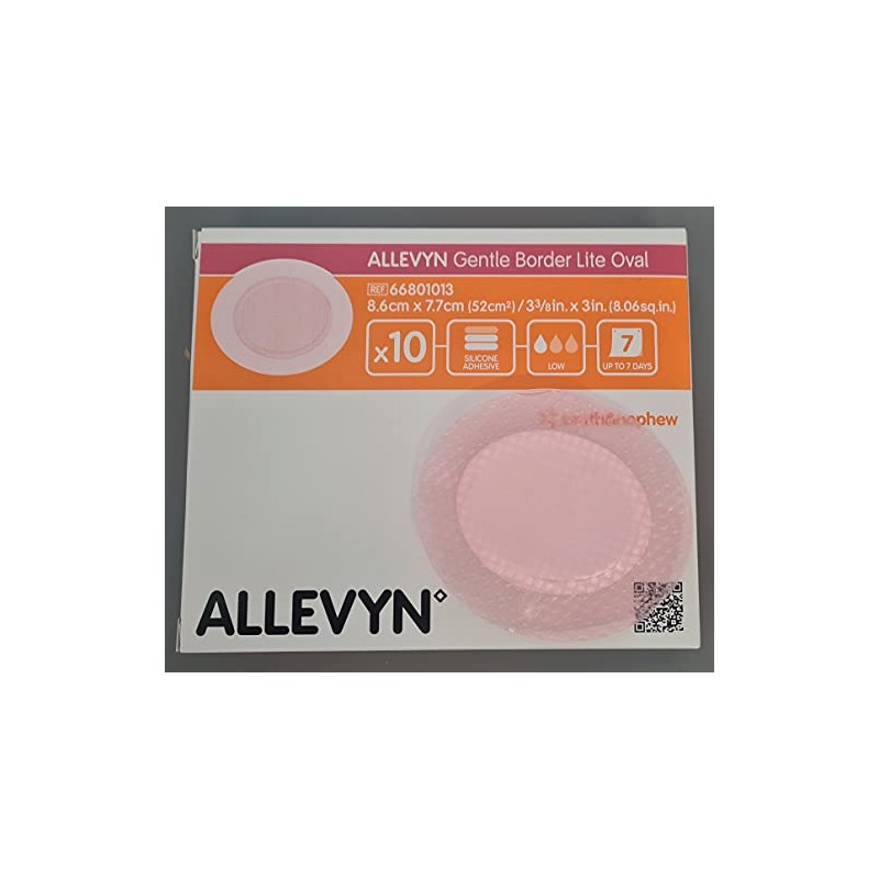 Allevyn Gentle Border Lite Oval Dressing 8.6cm x 7.7cm Pack