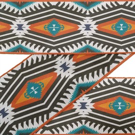IBA Indianbeautifulart White Aztec Kilim Ribbon Trim Tape Fabric Laces For Crafts Printed Dupion Trim By 9 Yard Sewing Accessories 2 Inches