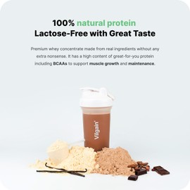 Vilgain Vilgain Lactose Free Whey Protein - 1000 g - 75% Protein, Lactose Free, sweetened with stevia, Ultra-Filtered at Low temperatures (1000g, Vanilla)