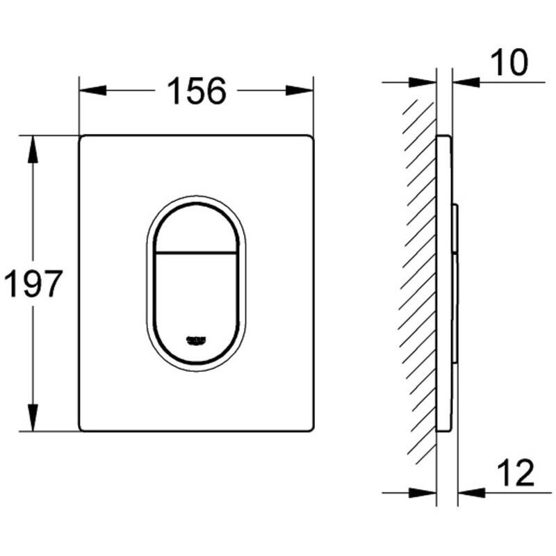 GROHE 38844P00 Arena Cosmopolitan Flush Plate - Brushed Chrome