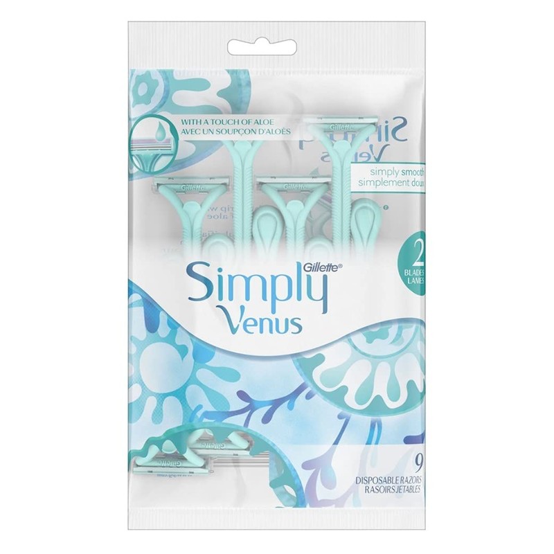 Womens Simply Venus Disposable Razors 9 Count