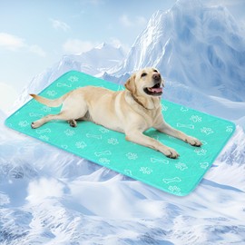 BEAUTYZOO Dog Cooling Mat-Cooling Mat for Dogs Cats in Summer Keep Cool QMAX>0.4, Washable, Non-Slip Portable Pet Cool Pad for Grate Sofa Bed Outdoor, 22" x 28"