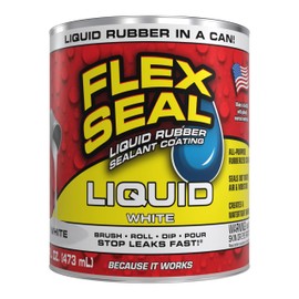 Flex Seal Liquid, Rubber Coating Sealant, Waterproof, Flexible, Breathable, and UV Resistant, Roof Repair, Basements, RV, Campers, Trailers, Marine, EPDM, Masonry, White, 16 oz