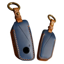 ontto Key Fob Cover Keyring fit for X7 223i Active iX40 IX50 xDriveToure 7 Series G07 IX I7 Key Case Leather key holder keyring keychain Accessories Blue