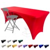 Dololoo Stretchable Tablecloths 6ft for Rectangle Tables with Open Back,