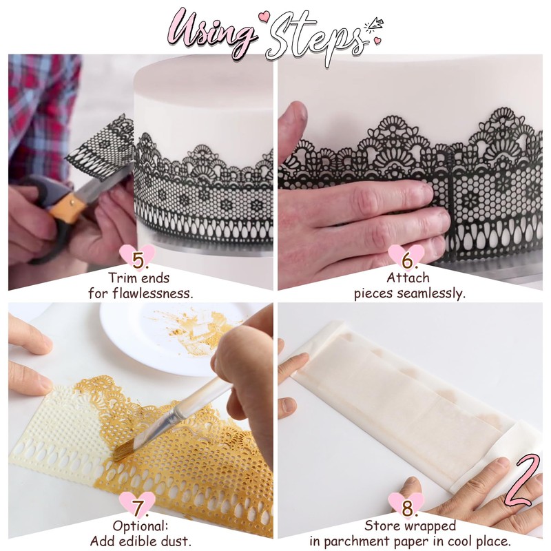 FUNSHOWCASE Large Pre-Made Ready to Use Edible Cake Lace Lattice