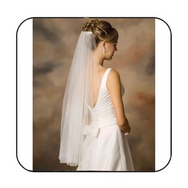 Latious 1 Tier Bride Wedding Veils White Bridal Tulle Veil Fingertip Veils with Comb for Brides and Women (Ivory)