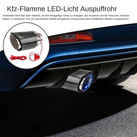 Auspuff Endstück | Auspuff Endrohr Mit LED Beleuchtung | Flammen Auspufftülle Für Auto Tuning Racing Tuning Alltag Pendeln