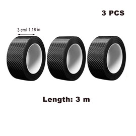 Pack of 3 Door Sill Stickers, Matt Black Carbon Fibre Sticker, Car Film Matt Black, Car Door Sill Protector for Car Door Protection/Door Sill Protection/Bumper Protector