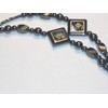 Hematite Square Design Beaded Eyeglass Chain With Ring 28 inches