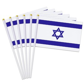 Israel Flag Small Israeli Flag 12 Pack Mini Hand Held Israeli Flags on Sticks for Party Parades Sports Events Patriotic Holiday Decorations