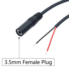 Maixbomr 4Pcs 3.5mm Female Plug to 2Pin Bare Wire Open End Cable 1.6FT, TS 2 Pole 1/8'' 3.5mm Female Plug to Bare Wire Audio Wire Replacement Cable, for 3.5mm Jack Connector Audio DIY Cable Repair