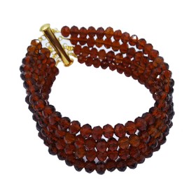 aczuv Fashion African Bead Necklace Nigerian Beads Wedding Jewelry Sets for Women (Brown)