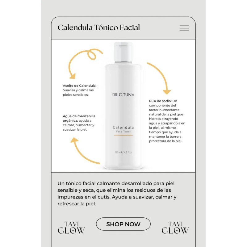 Kit Farmasi Caléndula Jabón Crema Tónico Piel Sensible