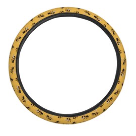 Buyidec Cartoon Bumble Bees Steering Wheel Covers Anti-Slip Elasticity Car Accessories Steering Wheel Protector Universal 15 Inch for Cars SUV Vehicle Truck