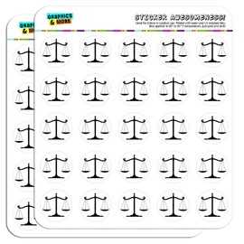 Balanced Scales of Justice Symbol Legal Lawyer B&W 1" Planner Calendar Scrapbooking Crafting Stickers - Opaque